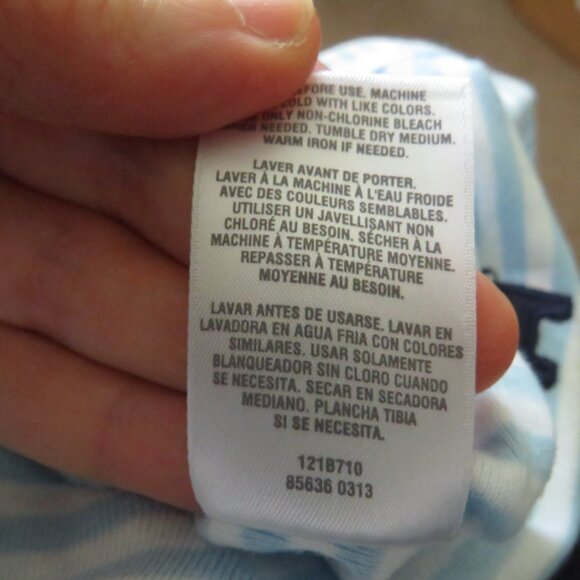 Baby Elephant Swaddle Bunting 100% cotton embroidered elastic bottom Blue Strip - Picture 7 of 9